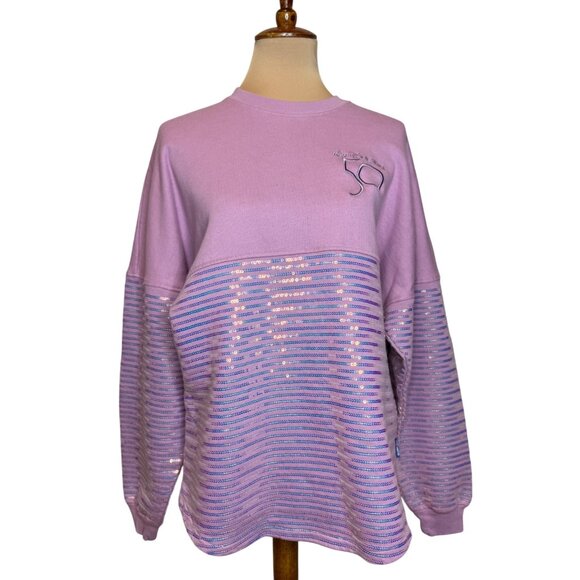 Walt Disney World 50th Anniversary Sequined Spirit Jersey Sweatshirt Size M - Picture 1 of 6